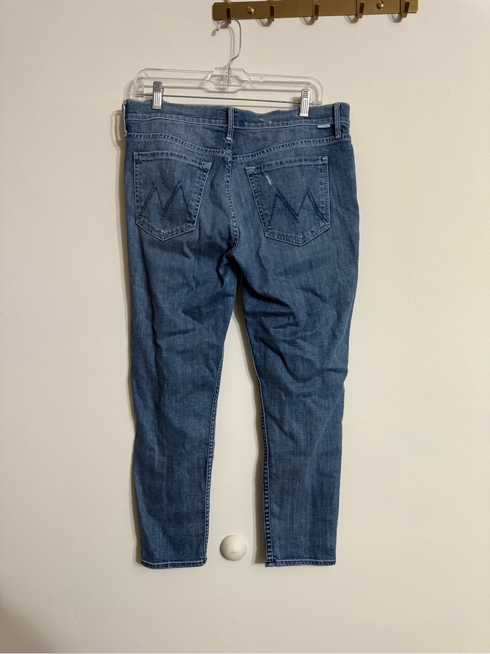 Mother The Dropout Hooked Destroyed Blue Denim Jeans Size 30 - Picture 4 of 6